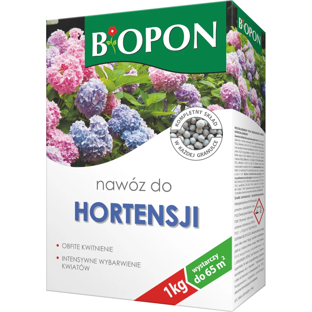BIOPON Nawóz do Hortensji Granulat 1kg Zakwaszający Szybkie Kwitnienie