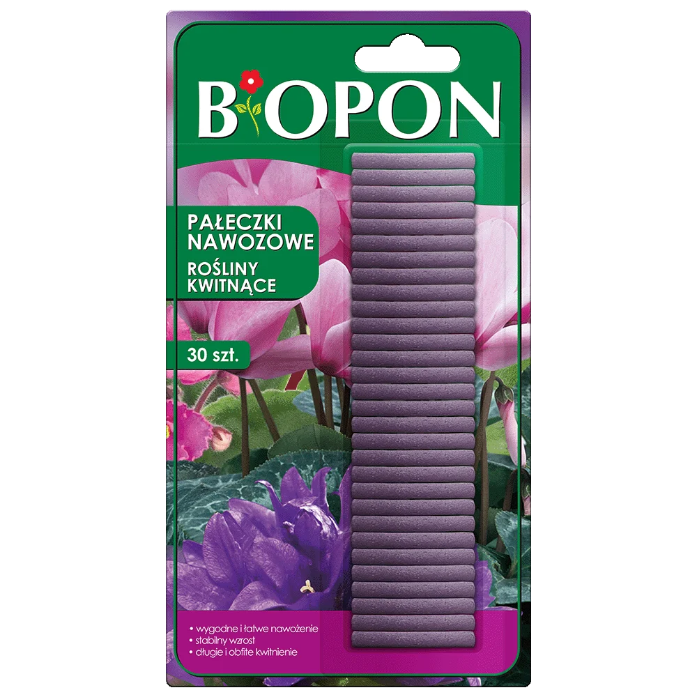 BIOPON PAŁECZKI NAWOZOWE DO ROŚLIN KWITNĄCYCH 30 szt. Nawóz Odżywka