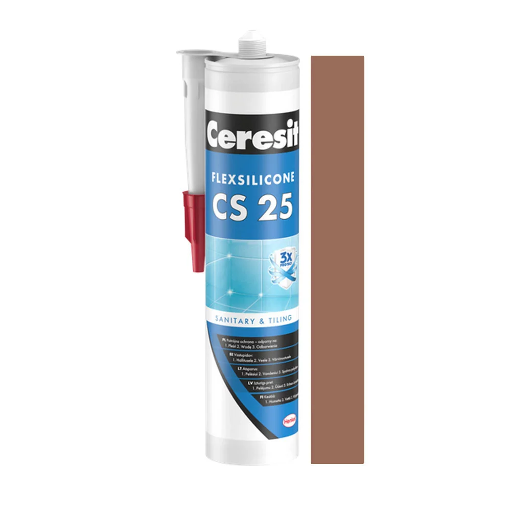 Ceresit CS 25 Silikon sanitarny wodoodporny terra 44 brązowy 280ml