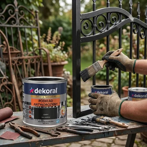 DEKORAL Podkład antykorozyjny czarny matowy 0,5L