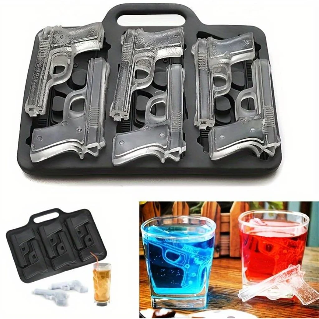 FOREMKA DO LODU PISTOLET FORMA DO KOSTEK LODU 6SZT PRONETT