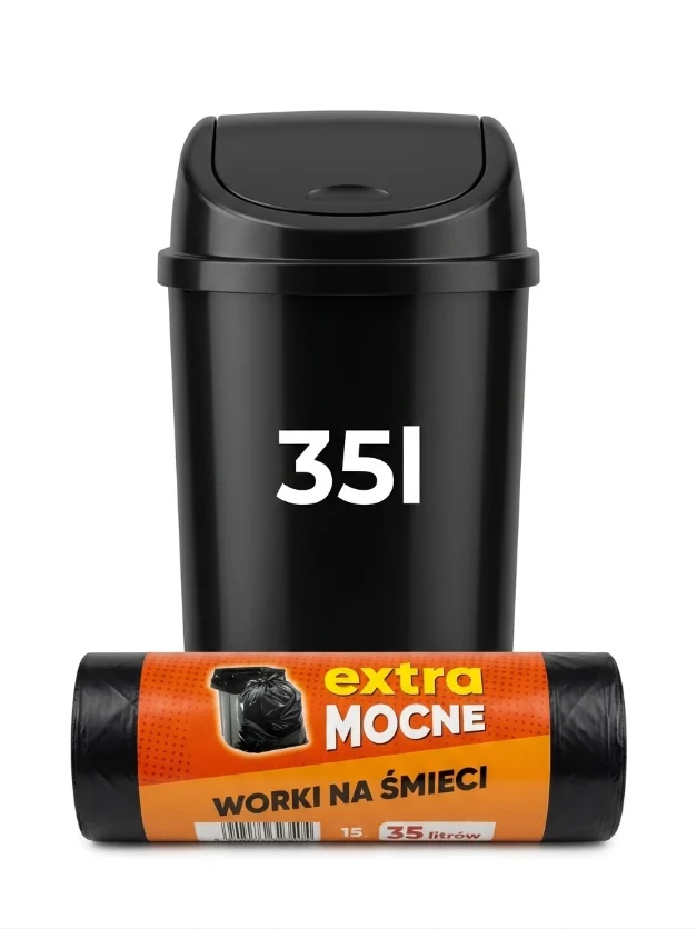 MOCNE Grube Worki na śmieci EXTRA silne 35L 15szt.