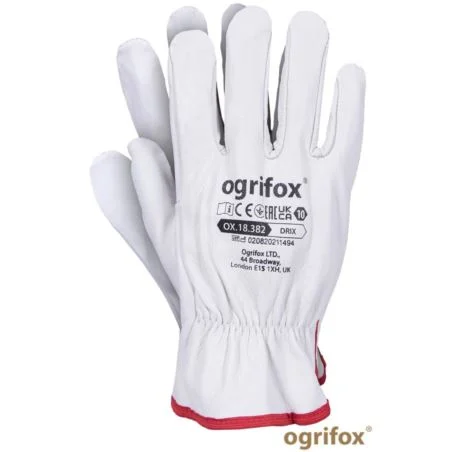 OGRIFOX Rękawice ochronne robocze DRIX 10 XL kozia skóra 1 para