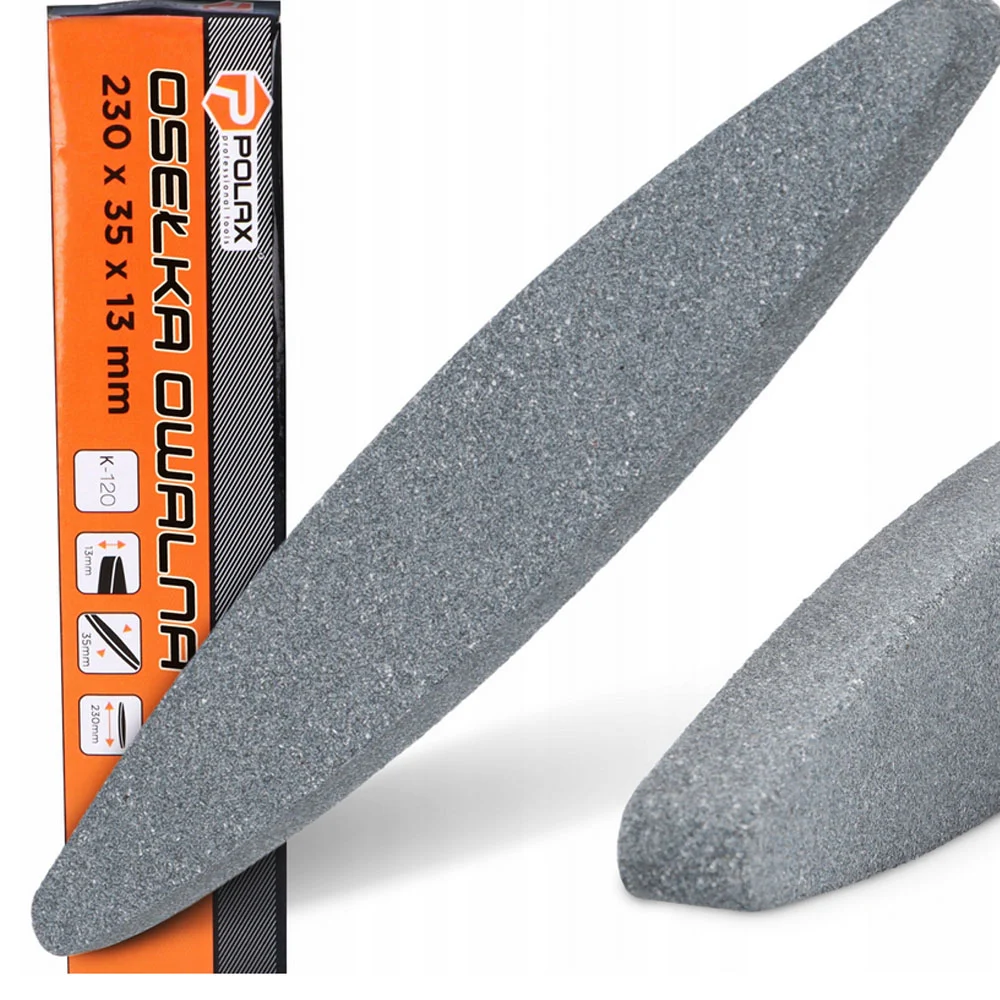 Polax Osełka owalna do noży kosy kamienna 230 mm x 35 mm x 13 mm