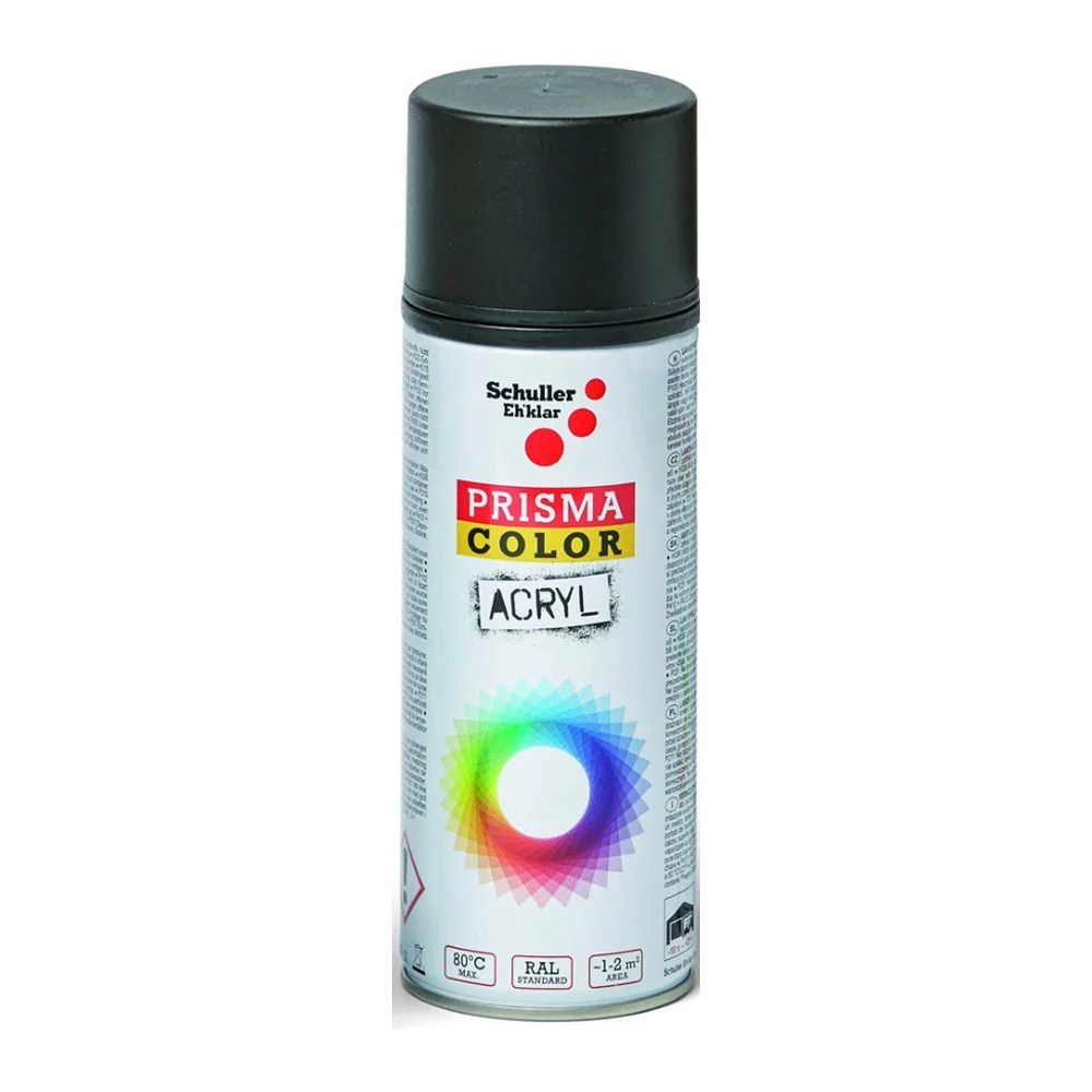 Schuller Prisma Color Lakier spray do metalu drewna szkła czarny 9005
