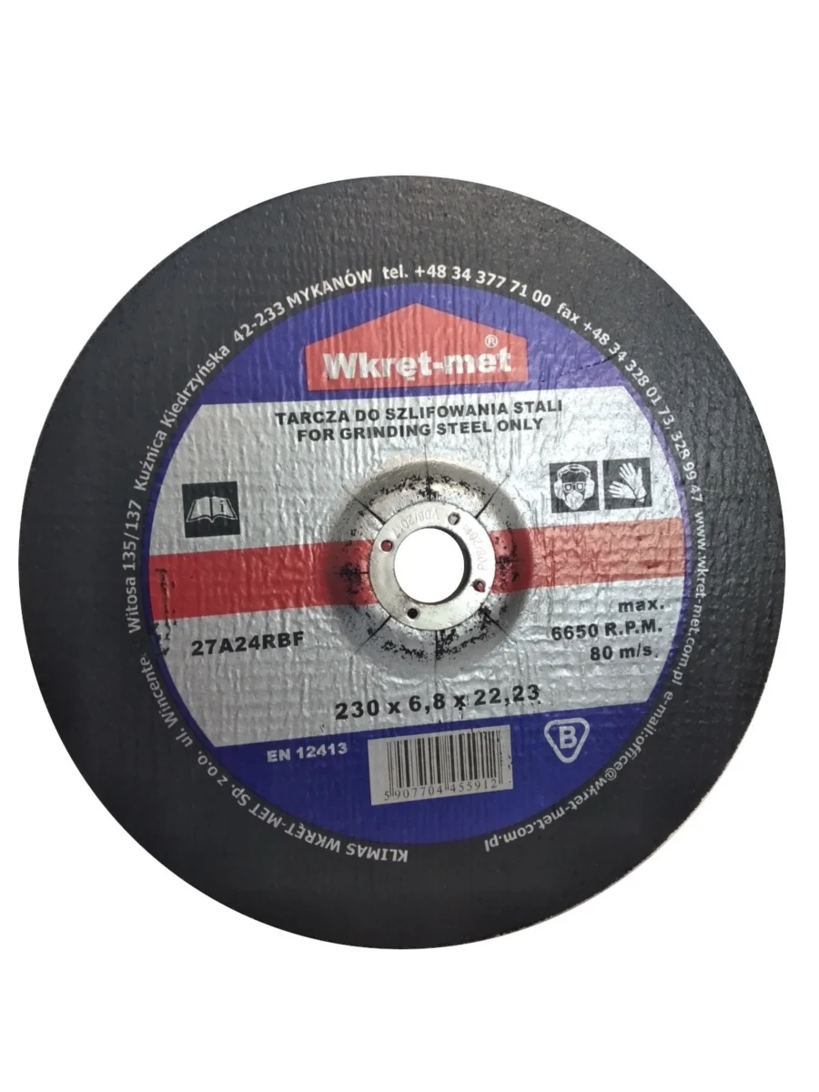 Tarcza do szlifowania stali Wkręt-met 230x22,2 mm