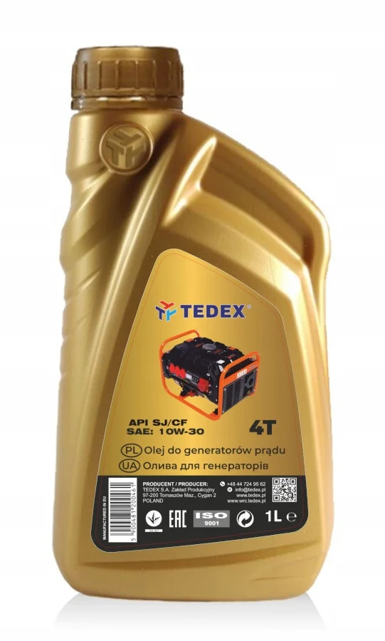 TEDEX OLEJ DO AGREGATU PRĄDOTWÓRCZEGO GENERATORA 4T 1,0l 10W-30