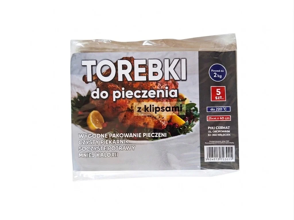 TOREBKI DO PIECZENIA z klipsami 25 x 40cm 5 sztuk